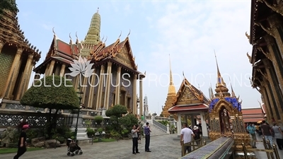 Prasat Phra Thep Bidon and Phra Mondop at the Emerald Temple/Chapel (Wat Phra Kaew) at the Grand Palace (Phra Borom Maha Ratcha Wang) in Bangkok