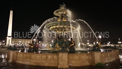 Fountain of the Seas (Fontaine des Mers) in Place de la Concorde in Paris