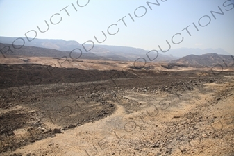 Hills and Volcanic Rock around Lake Assal in Djibouti