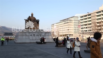 King Sejong Statue on Gwanghwamun Square in Seoul