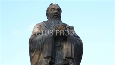 Confucius Statue outside the Hall of Sacrifice for Ethics (Yilun Tang) in the Imperial College (Guozijian) in Beijing