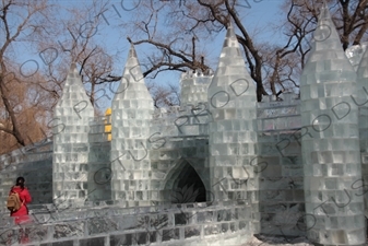 Ice Sculpture of a Castle in Harbin