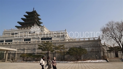 Korean National Folk Museum and Pagoda at Gyeongbok Palace (Gyeongbokgung) in Seoul