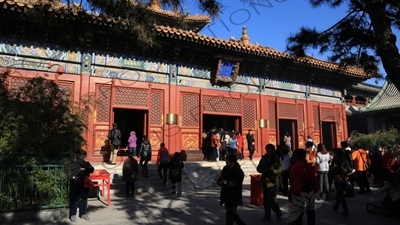 Hall of the Wheel of the Law (Falun Dian) in the Lama Temple in Beijing