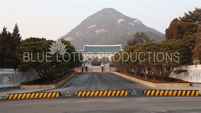 The Blue House (Cheong Wa Dae) and Bugak Mountain (Bugaksan) in Seoul