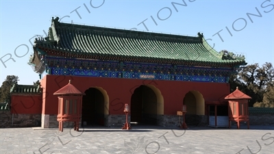 West Gate of the Hall of Prayer for Good Harvests (Qi Nian Dian) Complex in the Temple of Heaven (Tiantan) in Beijing