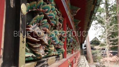 Carvings on the Corridor (Kairo) at Toshogu Shrine in Nikko