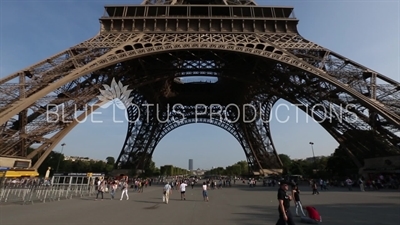 Eiffel Tower, Field of Mars (Champ de Mars) and the Military Academy (Ecole Militaire) in Paris