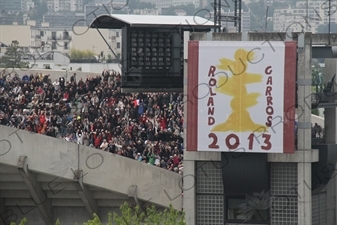 'Roland Garros 2013' Logo on Philippe Chatrier Court at the French Open/Roland Garros in Paris