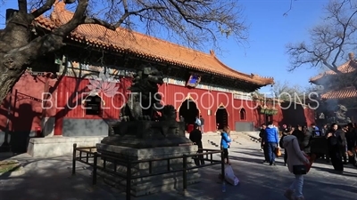 Incense Burning in front of the Gate of Peace and Harmony (Yonghe Men) in the Lama Temple in Beijing