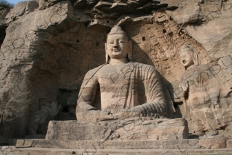 Buddha Carving at the Yungang Grottoes (Yungang Shiku) near Datong in Shanxi Province