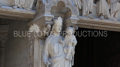 Notre-Dame Virgin Mary Sculpture in Paris