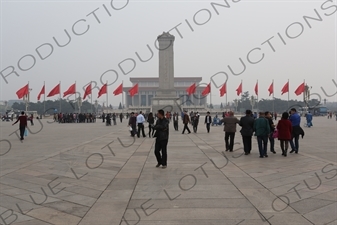 Monument to the People's Heroes and the Chairman Mao Memorial Hall/Mao's Mausoleum in Tiananmen Square in Beijing