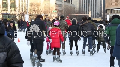 Ice Skaters on Seoul Plaza Ice Rink