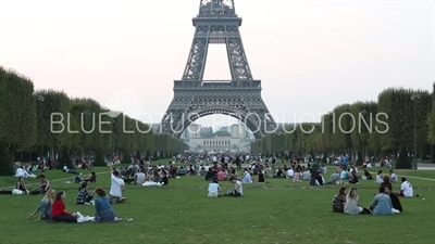 Field of Mars (Champ de Mars) and Eiffel Tower in Paris