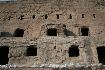 Grotto Windows at the Yungang Grottoes (Yungang Shiku) near Datong in Shanxi Province