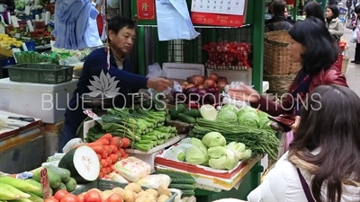 Gage Street Fruit and Vegetable Stall on Hong Kong Island