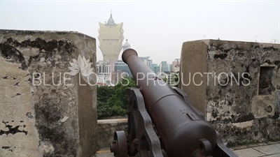 Cannon in Monte Fort (Fortaleza do Monte) in Macau