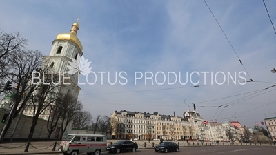 St. Sophia Cathedral and Statue of Bohdan Khmelnytsky in Kiev