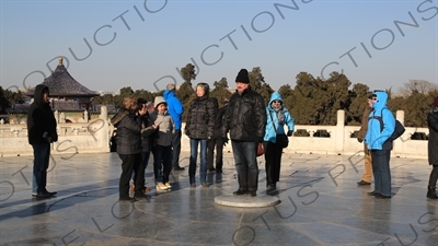 Heaven's Heart Stone/Sun Stone at the top of the Circular Mound Altar (Yuan Qiu) in the Temple of Heaven in Beijing