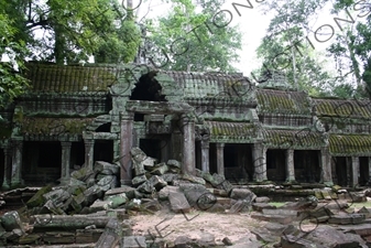 Covered Walkway at Ta Prohm in Angkor