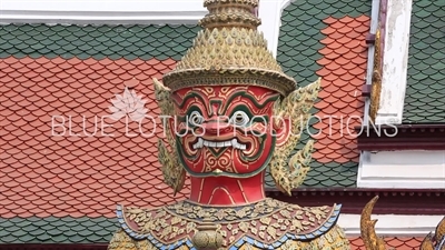 Atsakanmala Guardian Statue at the Emerald Temple/Chapel (Wat Phra Kaew) at the Grand Palace (Phra Borom Maha Ratcha Wang) in Bangkok