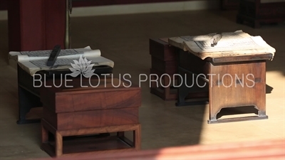 Writing Desks inside Cheonchu Hall (Cheonchujeon) at Gyeongbok Palace (Gyeongbokgung) in Seoul