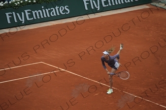 Maria Sharapova Serving on Philippe Chatrier Court at the French Open/Roland Garros in Paris