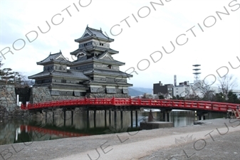 Bridge at Matsumoto Castle in Matsumoto.