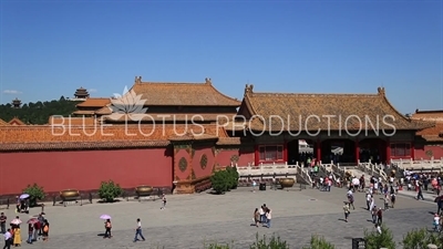 Gate of Heavenly Purity (Qianqing Men) and Palace of Heavenly Purity (Qianqing Gong) in the Forbidden City in Beijing