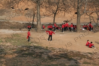 Students Practicing at the Shaolin Temple in Dengfeng