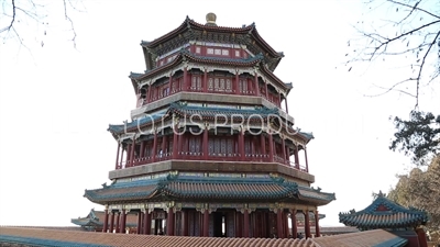 Tower of Buddhist Incense (Fo Xiang Ge) on Longevity Hill (Wanshou Shan) in the Summer Palace in Beijing