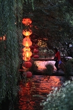 Bridge over a Small Stream Running through the Old City in Lijiang