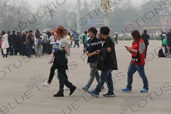 People in Tiananmen Square in Beijing