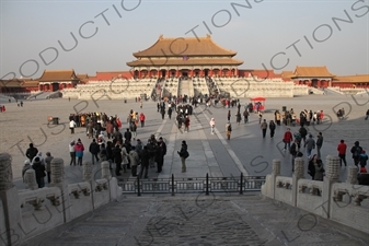 Square of Supreme Harmony, Hall of Supreme Harmony, Middle Right Gate and the Middle Left Gate in the Forbidden City in Beijing