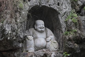 Buddhist Relief Carvings in Feilai Feng/Flying Peak Grottoes (Feilai Feng Shike) near West Lake (Xihu) in Hangzhou