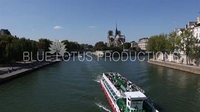 Notre-Dame and the Archbishop's Bridge (Pont de l'Archevêché) in Paris