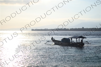 Outrigger Canoe off the Coast of Gili Meno