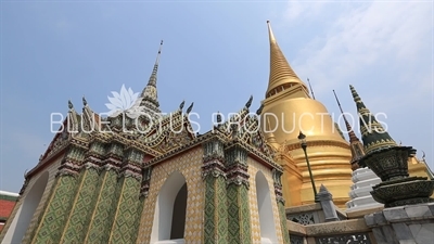 Phra Si Rattana Chedi in the Emerald Temple/Chapel (Wat Phra Kaew) at the Grand Palace (Phra Borom Maha Ratcha Wang) in Bangkok