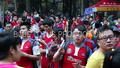 Football Fans outside Yuexiushan Stadium (Yuexiushan Tiyuchang) on Derby Day in Guangzhou