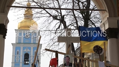 Memorial to People Killed in Kiev Protests, in a Chapel in the Grounds of St. Michael's Golden-Domed Monastery in Kiev