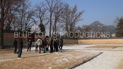 Tour Group at Gyeongbok Palace (Gyeongbokgung) in Seoul