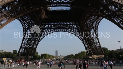 Eiffel Tower, Field of Mars (Champ de Mars) and the Military Academy (Ecole Militaire) in Paris