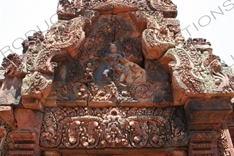 Sculptural Relief above Door at Banteay Srei in Angkor