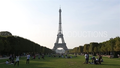 Field of Mars (Champ de Mars) and Eiffel Tower in Paris