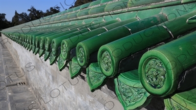 Green Glaze Roof Tiles in the Hall of Prayer for Good Harvests (Qi Nian Dian) Complex in the Temple of Heaven (Tiantan) in Beijing