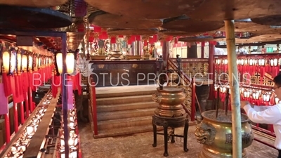 Incense Burning in Man Mo Temple on Hong Kong Island