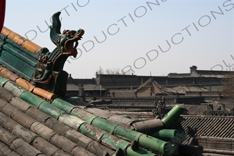 Carvings on a Roof of the City God Temple in Pingyao