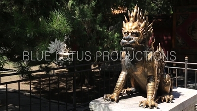 Qilin Sculpture in front of the Hall of Imperial Peace (Qinan Gong) in the Forbidden City in Beijing