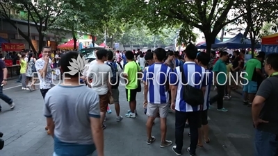 Football Fans outside Yuexiushan Stadium (Yuexiushan Tiyuchang) on Derby Day in Guangzhou